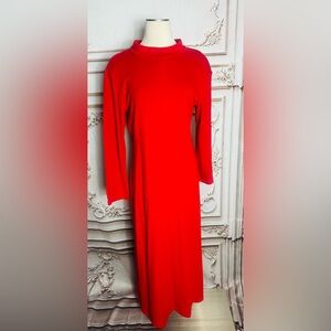 bryn Walker Red Long Sleeve Maxi Dress